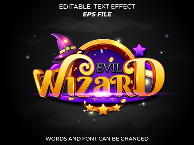 wizard text for badge game app badge branding game label logo magic ui wizard