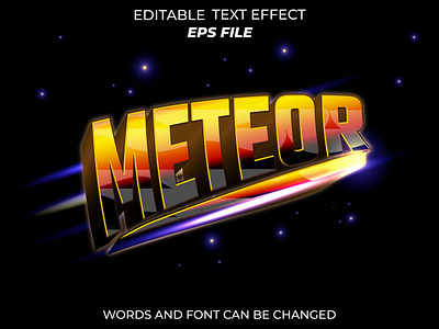 meteor text effect 3d text branding effect font effect meteor