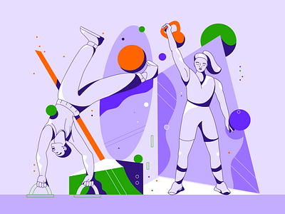 MyFitness - Illustration for mobile app art clean colors digital fitness ill illustration illustrator sport visual