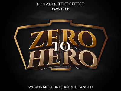 zero to hero text for badge game app badge branding fantasy game label logo medieval ui