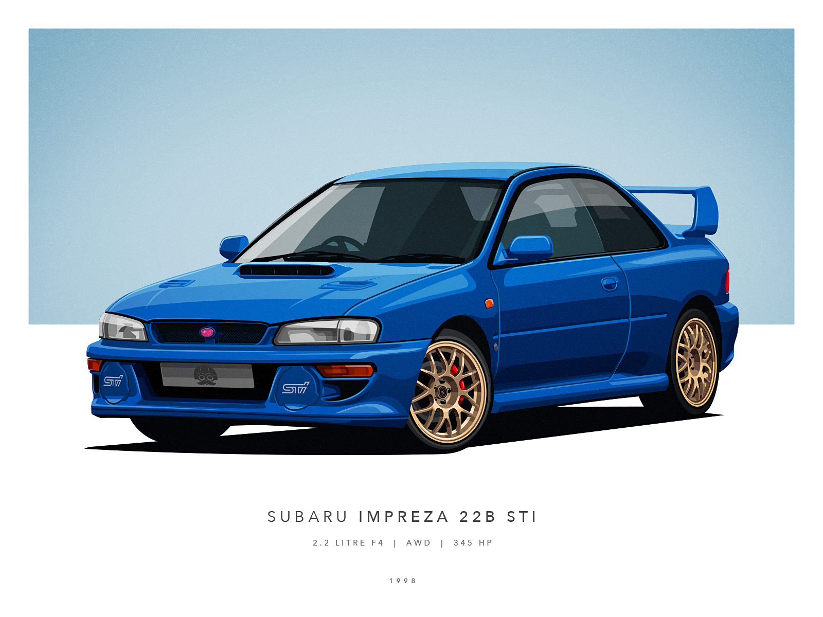 Subaru Impreza 22B STi by mvcnform on Dribbble