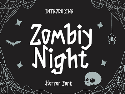 Zombiy Night - Horror Font blackletter creepy font display font font gothic halloween horror invitation jack o lantern party scared scary spooky font trick or treat typeface witch witch font zombie