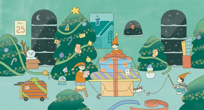 크리스마스 맞이 For Christmas animation christmas cldmoo illustration magazine 그림 산타 삽화 삽화일러스트 성탄절 성탄절일러스트 요정 운무 일러스트레이터운무 크리스마스일러스트 트리 표지일러스트