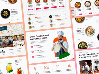 Galactic - Section of Restaurant Landing Page branding company profile design food home indonesian landing page minimal page reservation restaurant simple interface ui ui design ui kit uiux ux web web design website