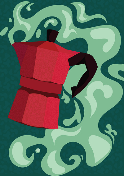 Moka Pot coffeeshop graphic design illustration vector