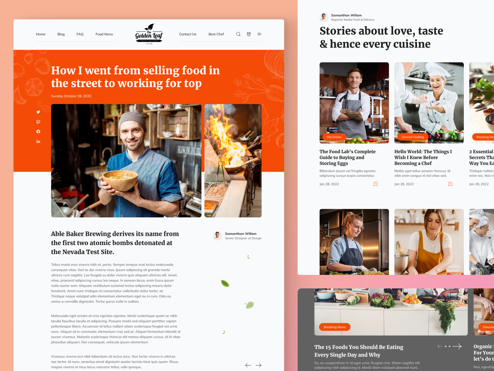 Galactic - A Blog on Crafting Stellar Cuisine blog branding design hero home hypocreate indonesian minimalism news page reservation section simple interface ui ui kit uiux ux web web design website