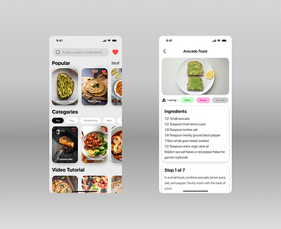 Food Recipe Mobile App 3d ios mobile design mobile app design ui ui ux design ux