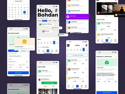 Mobile App Design UX/UI (Habits Tracking) app components habits mobile app mobile ui mobile ux product startup tracking ui ui system ux