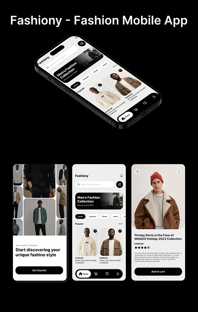Fashiony - Fashion Mobile App app app design branding design graphic design illustration logo ui ui design uix