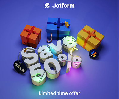 Save 50% discount 3d animation box christmas lights gift box jotform light light bulbs limited time offer sale save 50