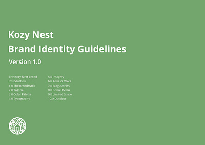 Kozy Nest Brand Identity Guidelines brand identity brand identity guidelines. branding