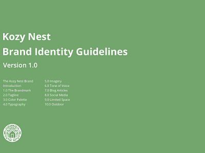 Kozy Nest Brand Identity Guidelines brand identity brand identity guidelines. branding