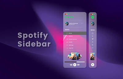 Spotify Sidebar. figma sidebar spotify ui