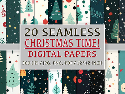 Winter Digital Paper, Winter Scrapbook Paper, Snow, Winter, Christmas,  Trees, Snow Fall, Backgrounds, Digital Paper, Scrapbook, DOWNLOAD 