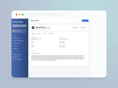 Vertex360 - Worker Profile applicant tracking dashboard data visualization ndis onboarding participant screen risk assessment risk management uiux work flows