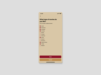 Screen with checkboxes - Day 32 #DailyUIChallenge challenge dailyui dailyuichallenge ui