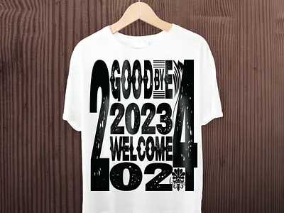 Happy new year 2024 t-shirt design animation branding graphic design logo motion graphics