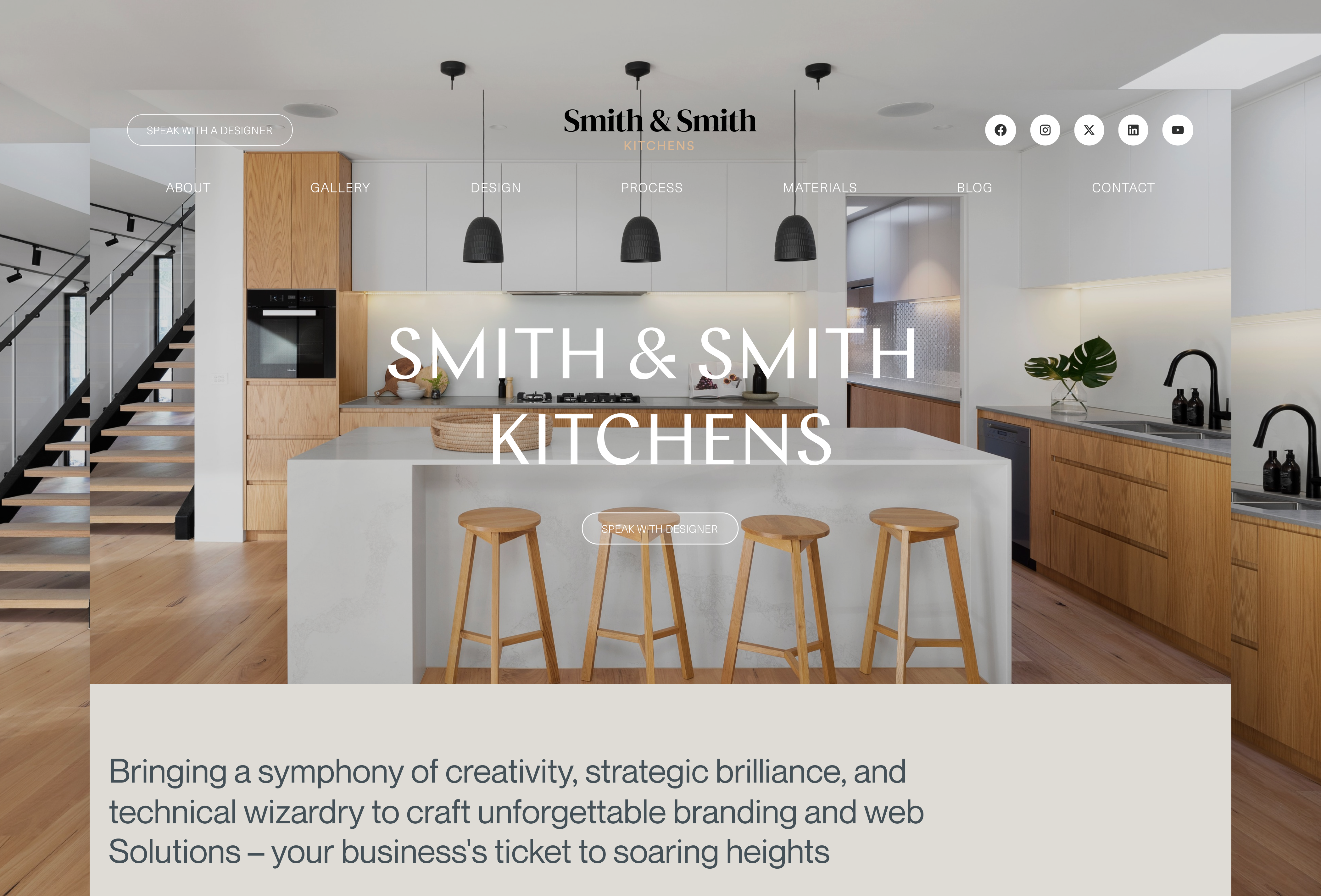 Smith & Smith Kitchen : Minimalist Kitchen Set 🍽️ clean interior kitchen set landing page minimalist ui design webdesign