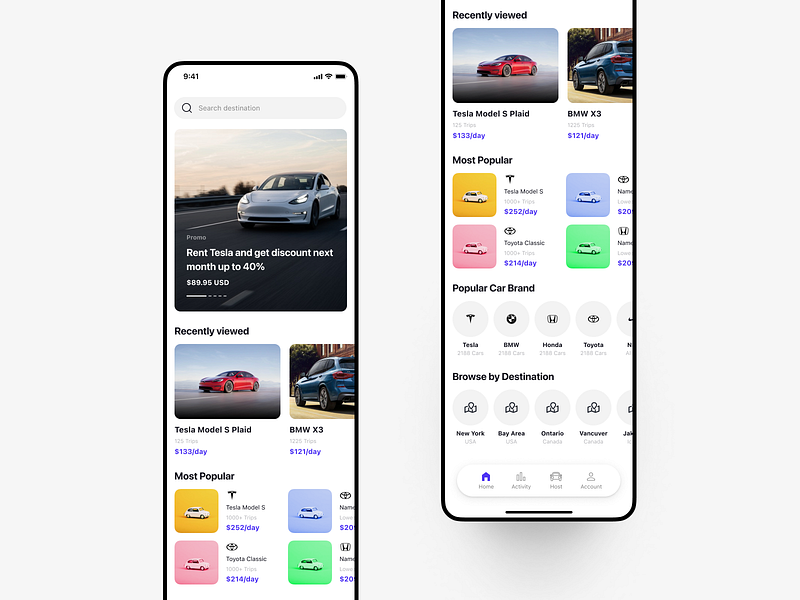 Car Rent App app car design product rent ui ux