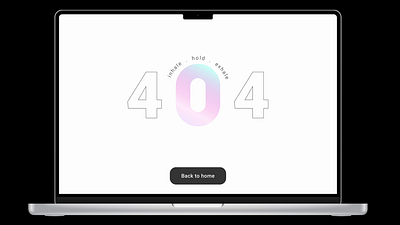 A yoga website's 404 error page 404 animation breathing dailyui design errorpage ui ux design yoga