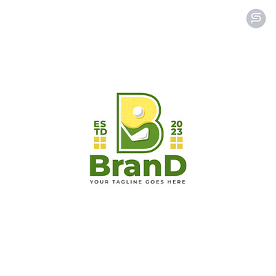 Letter B Gold b design golf initial intial b logo sport