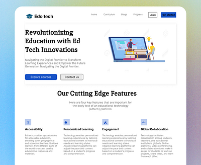 Edtech UI design branding illustration typography ui ux visual design