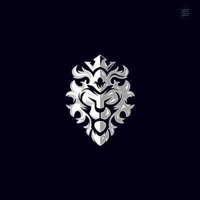 Platinum Ornamental Lion Logo animal defence herald lion logo luxury minimalist ornamental wild