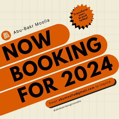 Now Booking for 2024