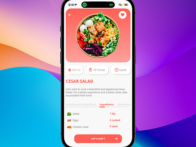 Let's cook ! app cook design designer figma food graphic design illustrattion landing page mobile ui ux