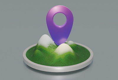 Location Icon (3D) 3d blender icon location map