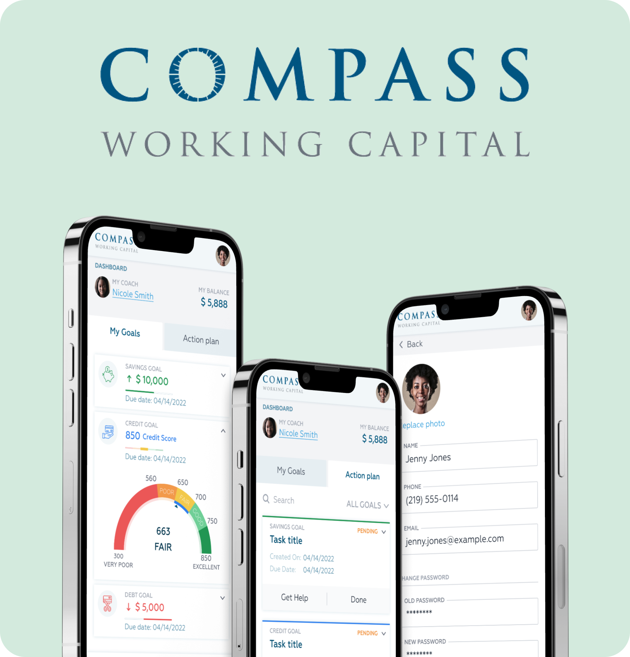 Compass Working Capital | Nonprofit financial service design mobile ui saas ui ui design web design website design