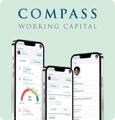 Compass Working Capital | Nonprofit financial service design mobile ui saas ui ui design web design website design