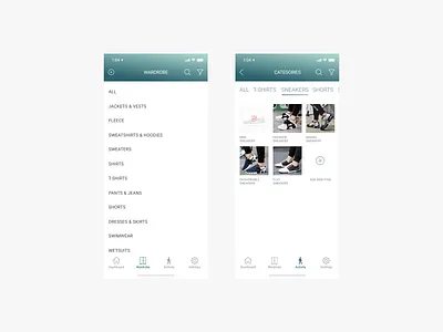 App & Logo Design for Eledonn | Tatyana Nikitenko app catalog catalogue cloth design eledonn list ui ux wardrobe