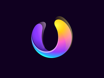 U sphere logo branding design icon illustration letter logo mark sphere u ui violet