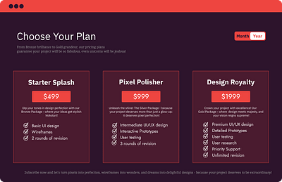 Pricing Plan Design dailyui figma graphic design pricing plan ui