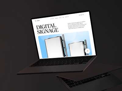 Signage digital digital signage hero section landing page signage ui