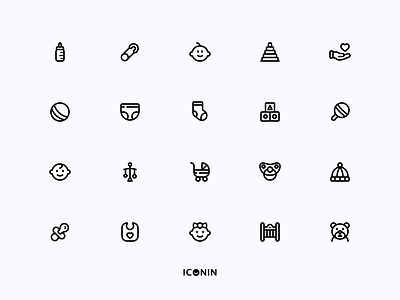 Baby Icons Set app icons baby baby icon duo tone icon flat icons icon icon pack icon set iconography icons illustration line icons linear icon