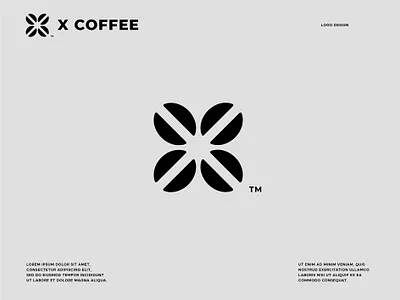 X COFFEE bean brand branding coffee design designer graphic design logo simple sladoje x