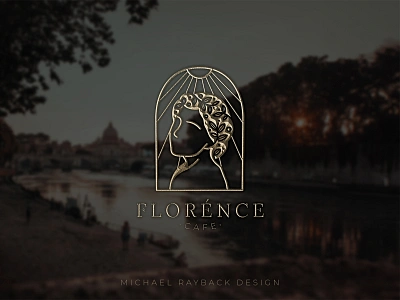 Florence Cafe Logo brand branding feminine logo logotype minimalistic woman