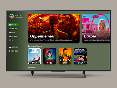 Daily UI - 025 TV App app app design daily ui design television tv ui ui design ux ux design