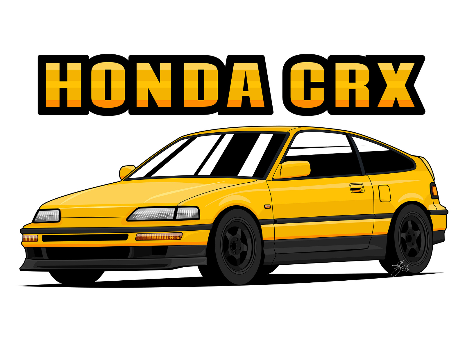 Honda crx artwork by Solo Designs on Dribbble