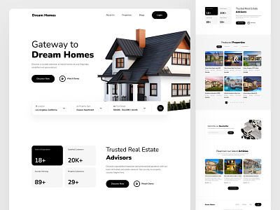 Real Estate Landing Page - UI Design appdesign branding design graphic design illustration landingpage realestate ui ux website