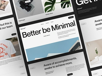 Minimal - Design Agency Landing Page Website agency branding clean design homepage landing landing page minimal minimal design motion portfolio product studio typography ui ux web web design