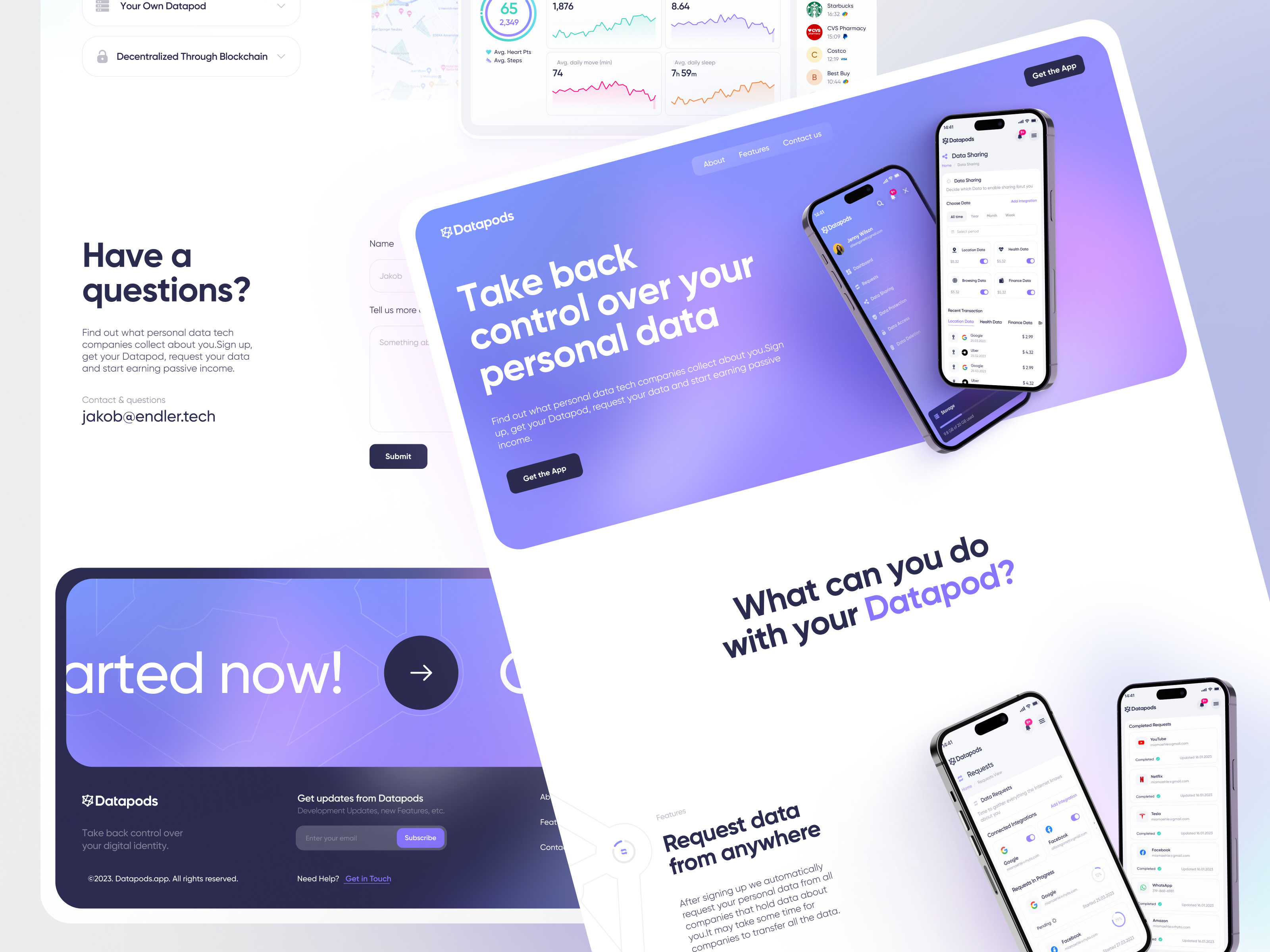 Data Pods - Personal Data Companie Website airpods clean clean design creative data design flat product design security data server ui ux web