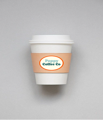 Branded product mockup for Poppy Coffee Co branding graphic design logo