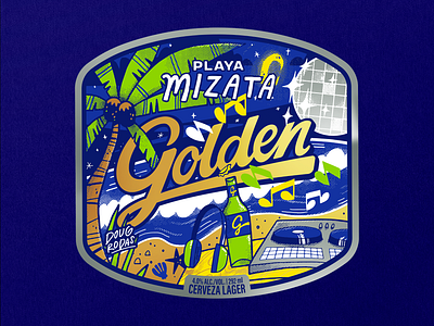 Playa Mizata beach beer beer label beer label design el salvador golden packaging playa mizata