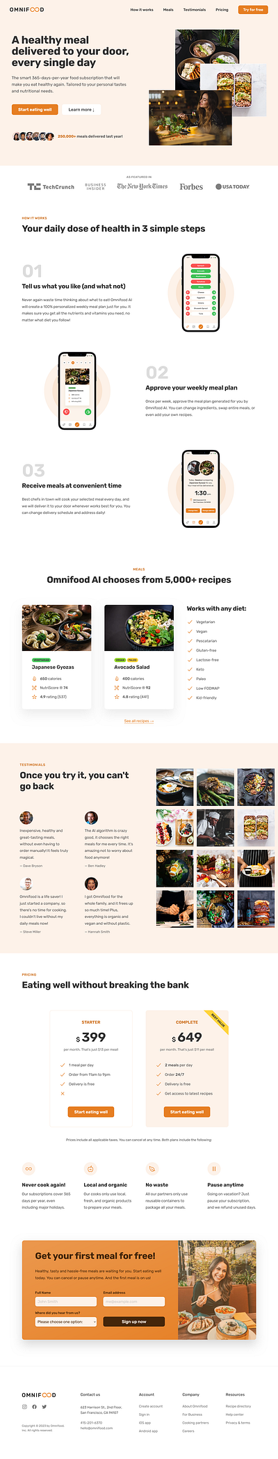 Omnifood branding graphic design ui