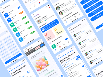 Mental Health & Wellness app - Online Therapy App UI app design app ui health fitness app health app healthcare app mental health app mobile app design online therapy app subscription app subscription app ui ui