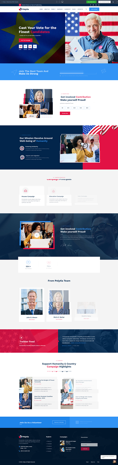 Polytia – Political Party HTML5 Template republican