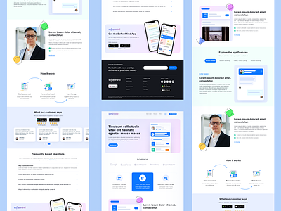 Mental Health & Wellness Landing Page UI - Online Therapy App UI design healthcare landing page design landing page design mental health app ui web page design web page ui